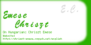 emese chriszt business card